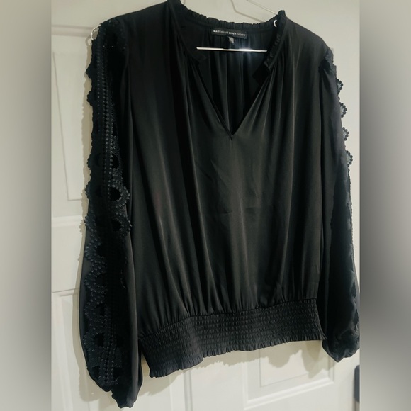 WHITE HOUSE BLACK MARKET Bri Lace Cutout Top SIZE XL - Picture 5 of 9